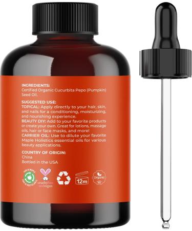 Organic Rosemary & Pumpkin Seed Oils - USDA Certified Essential Oil for Hair, Skin & Nails - Aromatherapy Benefits - Buy Online on GoSupps.com