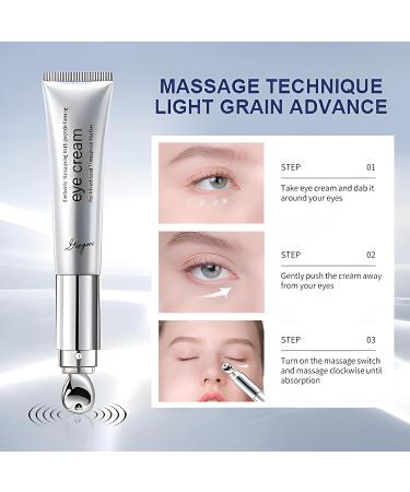 Multi-Peptide & Retinol Eye Cream,Electric Massage Eye Cream With Caffeine,Niacinamide,Vitamin C & for Dark Circles, Puffiness Puffy Bags & Wrinkles ,Anti-Aging Eye Cream for Fine Lines, 0.7 fl.oz - Buy Online on GoSupps.com