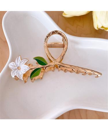 Women's fashion hair clips Korean Women Hair Claw Gold Metal Hair Clips Flower Sweet Large Crab Shark Clip Barrette Hairpin Hair Accessories 4 (Color : 8) (Color : 3) (Color : 108)