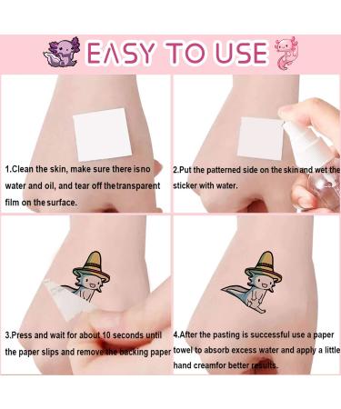 Axolotl Party Favor Temporary Tattoos Stickers - 24 Sheets for Birthday Party Decorations - Buy Online on GoSupps.com