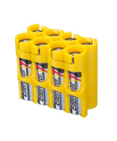 AAA8pkCY by Powerpax AAA Battery Caddy Yellow Holds 8 Batteries