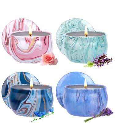 Trulloyoo fragrance candles Set Gift 4 PCs Soy Wachs Aromatherapy Candle set for stress reduction Christmas women aromatherapy candy gift gifts set for Birthday/MOTHERS Day/Valentine's Day