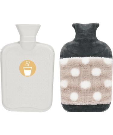 Hot Water Bottle with Kangaroo Pocket - 2L Grey Bed Bottle for Adults & Kids | Warmth & Comfort - Buy Online on GoSupps.com