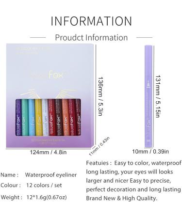 Colored Liquid Eyeliner Set - Rainbow Liquid Eyeliner Matte - Smudge Proof Waterproof Neon Eyeliner Pencil Set 12 Colors Pigmented Eye Liner for Face and Body Paint Pochy - Buy Online on GoSupps.com