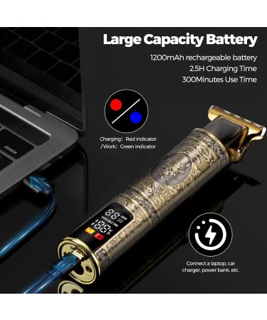 HIYAA Hair Clippers Beard Trimmer for Men Professional Cordless Hair Trimmer Shaver with LCD Display Built-in 1200mAh Battery for Haircuts & 300 Mins Working Time Body Groomer Men Kit Gifts for Men - Buy Online on GoSupps.com