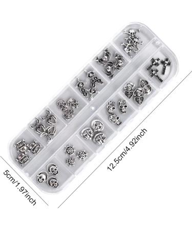 RUNRAYAY 36Pcs Halloween Nail Art Charms Nail Charms 3D Cross Nail Art Supplies skull Shape Design Nail Gems Shiny Nail Jewelry Acrylic Nail Accessories for Women Nail Decorations with a Box - Buy Online on GoSupps.com
