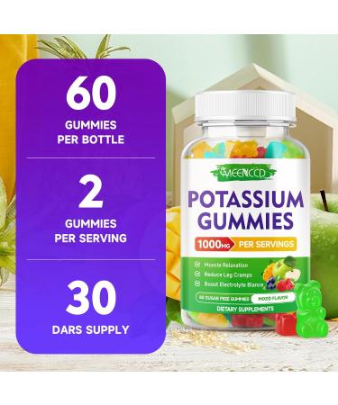 Potassium Citrate Gummies 1000mg High Potency Potassium Supplement Gummies for Adults Women & Men Potassium Gummies Support Leg Cramps & Muscle Health Pineapple & Mixed Fruit Flavor - Buy Online on GoSupps.com
