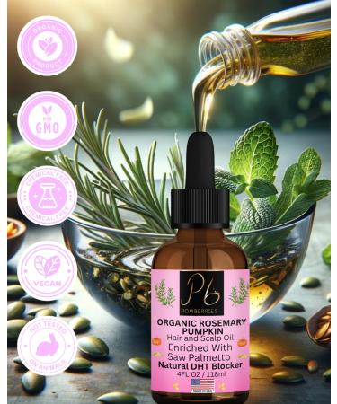 Organic Hair Growth Oil 4 fl oz - Rosemary & Saw Palmetto | Natural DHT Blocker Reduces Hair Loss Strengthens Roots | Unscented All Hair Types Unisex - Buy Online on GoSupps.com