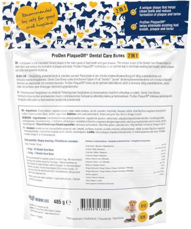 Swedencare UK ProDen PlaqueOff Dental Bones Vegetable Fusion (Pack of 13 - 485 g) for Dogs Bad Breath Plaque Tartar Veggie 37.31 g (Pack of 13) - Buy Online on GoSupps.com