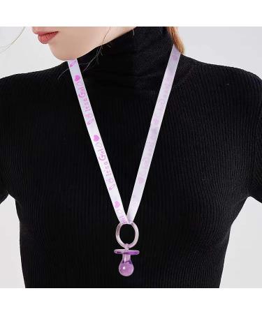 Purple Baby Shower Pacifiers Necklace - 2.5 Acrylic Charm for Party Favors & Decor - Buy Online on GoSupps.com