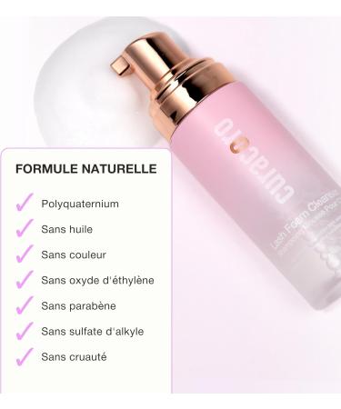 Curacoro 60ML Shampoing pour extensions de cils (Parfum Rose) - mousse nettoyante pour peau sensible limine le maquillage waterproof pour usage professionnel et domestique. Lash Shampoo (60ML Rose Scented) - Buy Online on GoSupps.com