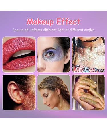 Lophe Body Glitter Gel - 2pcs Non-Toxic Glitter for Face Hair Nails | Safe Mermaid Sequences for Halloween - White/Purple - Buy Online on GoSupps.com