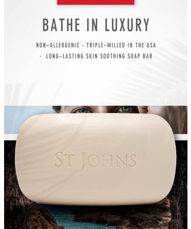 St. John Bay Rum Soap Bar 7 oz - Triple-Milled Men's Soap with Olive Oil & Glycerine | USA Made Luxury Body Soap for Men - Buy Online on GoSupps.com