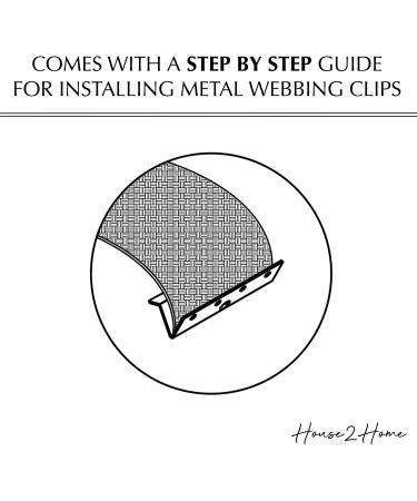 House2Home Replacement Elastic Webbing Kit to Repair Sagging Couch  Chair  Lawn and Patio Furniture  Includes Installation Instructions  2 Inch Wide x 40 Ft. Long Strapping and Metal Webbing Clips Black - Buy Online on GoSupps.com