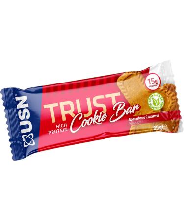 USN Trust Caramel Cookie Bar: High protein protein bars perfect for on the go and post workout (12 x 60g bars per pack) - Buy Online on GoSupps.com