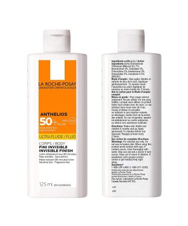 La Roche-Posay Body Sunscreen Anthelios Sunscreen Broad Spectrum UVA & UVB Sun Protection Fragrance-Free Non-Comedogenic Non Greasy Hypoallergenic Travel Sunscreen Dermatologist Recommended ULTRA FLUID SPF 50+ - Buy Online on GoSupps.com