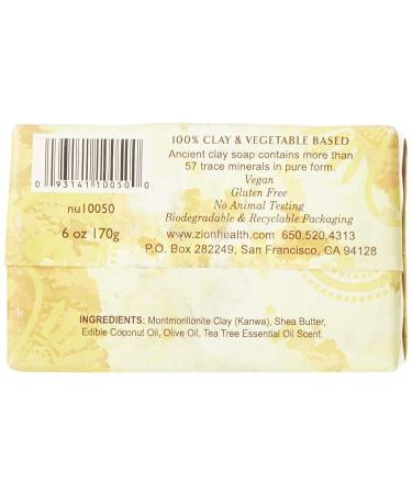 Zion Health Clay Soap - All-Natural Wind Formula 6 Ounce - Organic Skincare for Healthy Skin - Buy Online on GoSupps.com