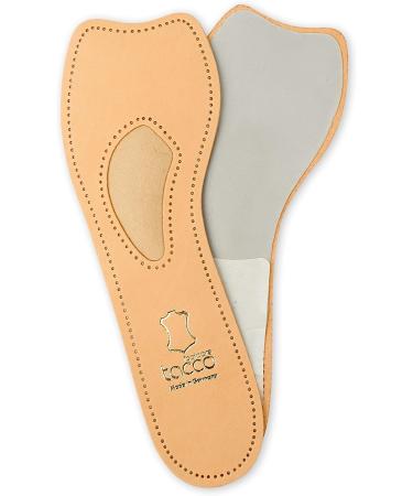 Premium 3/4 Leather Insoles for Women | Metatarsal Arch Support | Toe-Free Design | Fits Pumps, Heels, Casual Shoes | Size 38 EUR/US L7 - Buy Online on GoSupps.com