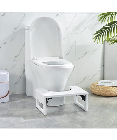 AmazerBath 7 Inch Bamboo Toilet Stool for Bathroom - Collapsible Poop Stool for Men and Women - White (Pack of 1) - Buy Online on GoSupps.com