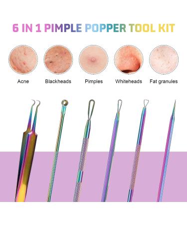 JPNK Blackhead Remover Tool Kit - 6PCS Comedone Extractor for Acne Removal in Leather Bag - Buy Online on GoSupps.com