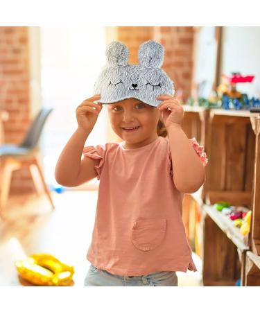 ULIFEMALL Cute Rabbit Sleeping Mask - Soft Fluffy Plush Bunny Blindfold for Kids Girls Boys, Women - Novelty Eye Mask for Night Nap, Travel, Meditation - Grey - Buy Online on GoSupps.com