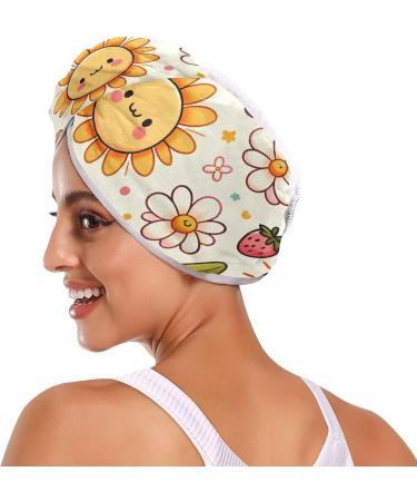 Sun and Rainbow Hair Towel 2 Pack | Super Absorbent Quick Dry Hair Turbans for Women & Girls - Buy Online on GoSupps.com