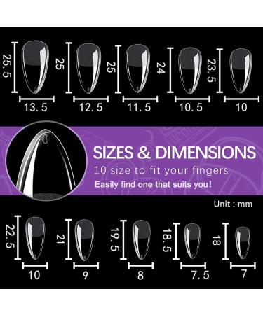 MAGIC ARMOR Almond Fake Gel Nail Tips - 120pcs Clear Full Cover French Design with Nail Glue | Medium Almond Press on Nails - 10 Sizes False Nails - Buy Online on GoSupps.com