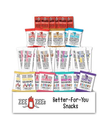 Zee Zees Starter Variety Snack Pack - Soft Baked Bars, Sunflower Kernels, Grahamz & Dried Fruit, Nut Free, 32 Count