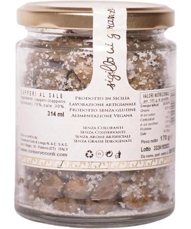 Salt capers - Vase of ml. 314 - Sicilian handmade Conserve Conti - Buy Online on GoSupps.com