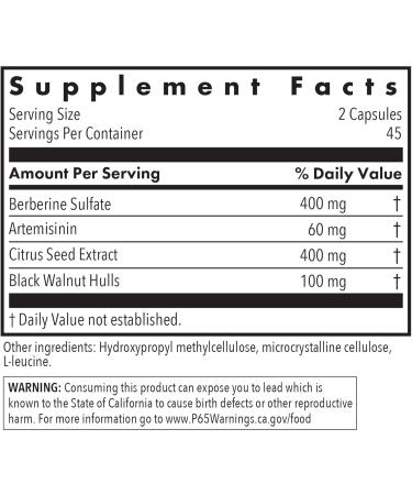 Allergy Research Group Tricycline - GI Balancers Gut Health Berberine Sulfate Artemisinin Citrus Seed Extract Black Walnut Hulls Gluten Free Vegetarian Capsules - 90 Count - Buy Online on GoSupps.com