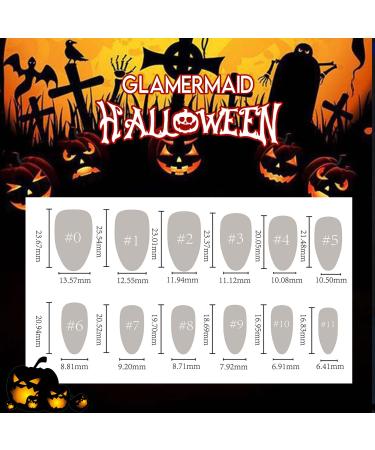 GLAMERMAID Press on Nails - Medium Almond Halloween Deep Blue Emo Fake Nails | Ombre Dark Purple Gothic Snake Gel Nails | Reusable Acrylic False Nails Kit for Women - Buy Online on GoSupps.com