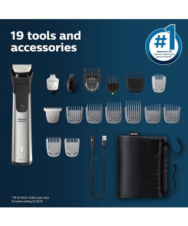 Philips Norelco Multigroom Series 7000 Men's Grooming Kit - MG7910/49 | Trimmer for Beard, Head, Hair, Body, and Face | No Blade Oil Needed | Latest Version - Buy Online on GoSupps.com