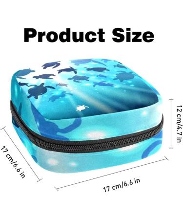 Men's & Women's Zippered Menstruation Pad Bag - Stylish Tampon & Napkin Storage for Girls | Turtle Swimming Design - Buy Online on GoSupps.com
