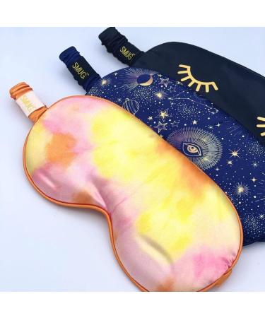 SMUG Satin Sleep Mask & Eye Mask | Deep Dream Sleep Masks for Women & Men | Nourishing Skin & Dark Circle Reduction | Light Blocking Orange Tye Dye Eye Sleep Mask - Buy Online on GoSupps.com