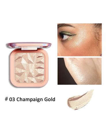 KYDA Face Highlighter Palette Kit - SUN GLOW (Champagne Gold) | Shimmer Contour Highlight Makeup with Brush - Buy Online on GoSupps.com