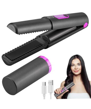 Buy Cordless Hair Straightener & Curler 2-in-1 | Anti-Scald Portable USB Rechargeable Flat Iron - Perfect for International Shipping - Buy Online on GoSupps.com