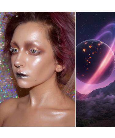 DE'LANCI Glitter Eyeshadow - Richly Pigmented Long Lasting Shimmer Eye Makeup for Fair Skin - Talc Free, Silver/Pink Pluto 1G - Buy Online on GoSupps.com
