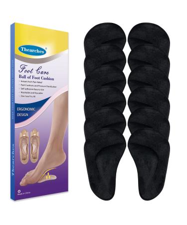 Gel Arch Support Pads Plantar Fasciitis Shoe Inserts Insole 6 Pairs Adhesive High Arch Pad Flat Feet Shoe Inserts Arch Cushions for Relieve Pressure and Foot Pain One Size Unisex (Black) 6 Black
