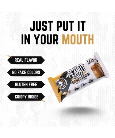 Battle Bars Crispy Protein Bar 17g Protein per Snack Bar - Gluten Free No Artificial Flavors or Colors - Veteran Founded - Peanut Butter (60g) 12 Count Peanut Butter 1 Count (Pack of 12) - Buy Online on GoSupps.com