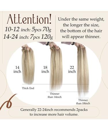 Sunny Blonde Clip in Hair Extensions - 18 120g Highlighted Human Hair - Pack of 1 - Buy Online on GoSupps.com