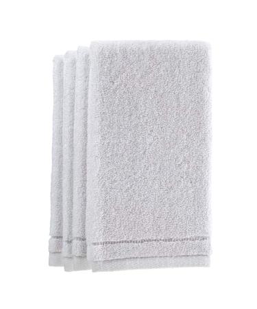 Creative Scents Cotton Fingertip Towel Set - 4 Pack - 11 x 18 Inches Decorative Extra-Absorbent and Soft Terry, Small White Hand Towels for Bathroom and Powder Room, Guest and Housewarming Gift