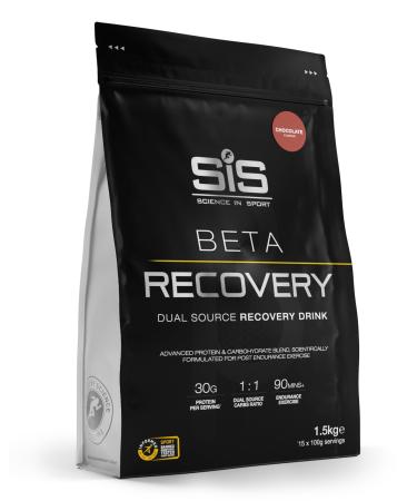 Science in Sport BETA Recovery Poudre 1 5kg Chocolat - Boisson sportive de r cup ration en poudre avec glucides et prot ines dans un rapport 2:1 Boisson en poudre pour accompagner l entra nement Chocolat 15 Portions (Lot de 1)