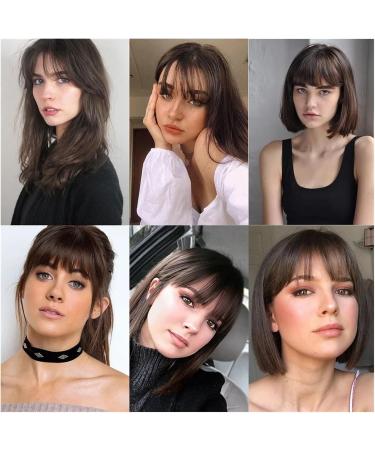 Hair Bangs Fake Air Bangs Synthetic Hair Extension Soft Light Air Hair Bangs Clip On Hair Extension False Straight Hair Bangs Fringe Clip in Bangs(Color:Black brown) 6inches Black brown - Buy Online on GoSupps.com