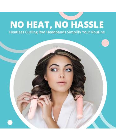 AW COMMERCE Heatless Curling Rod Headband Set - Complete Kit with Hair Curler, Clip, Scrunchies & Comb - Pink - Buy Online on GoSupps.com