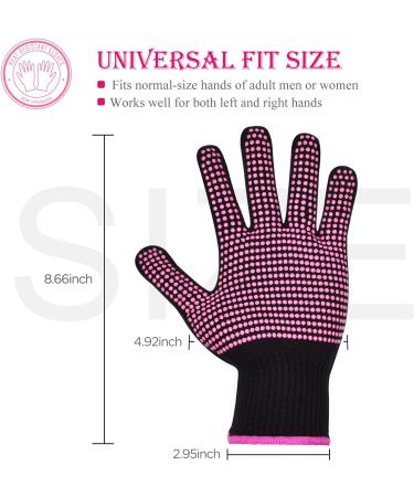 Professional Heat Resistant Gloves with Silicone Bumps - Sopito 2Pcs Heat Proof Mitts for Hair Styling Curling Iron (Pink) - Buy Online on GoSupps.com