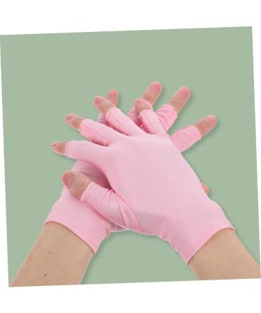 FRCOLOR 2 Pairs Nail Gloves Pink Nail Polish Gel Nail Art Salon Gloves Fingerless Driving Gloves Nail Art Uv Gloves Fingerless Gloves Nail Uv Gloves Spandex Apparel - Buy Online on GoSupps.com