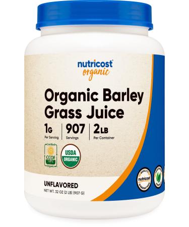 Nutricost Organic Barley Grass Juice Powder 2 LB (32oz) - Certified USDA Organic