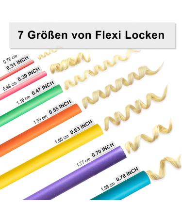 XNICX Heatless Hair Rollers - 35 Piece 9.45 Papilotten for Large Locks Overnight Curling for Short & Medium Hair - Black & Purple - Buy Online on GoSupps.com