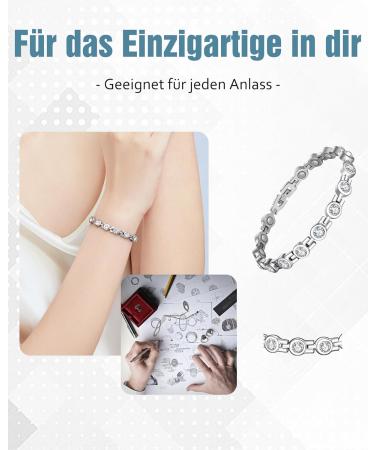JECANORI Women's Magnetic Bracelet - Titanium Steel Health Jewelry with 3500 Gauss Magnets - Buy Online on GoSupps.com