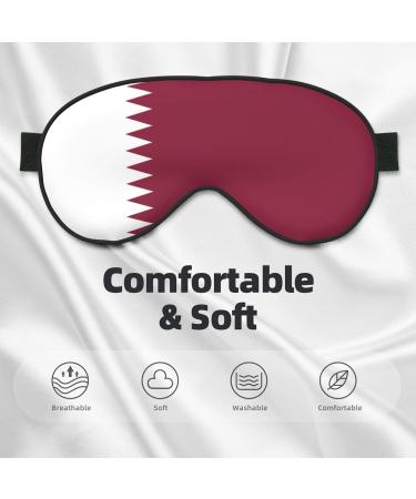 Qatar Flag Soft Eye Mask - Comfortable Light Blocking Sleep Mask for Side Sleepers | Relaxing Pressure-Free Eyemask in Black - Buy Online on GoSupps.com
